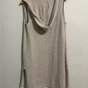 100% Cashmere Heather Gray Open Vest